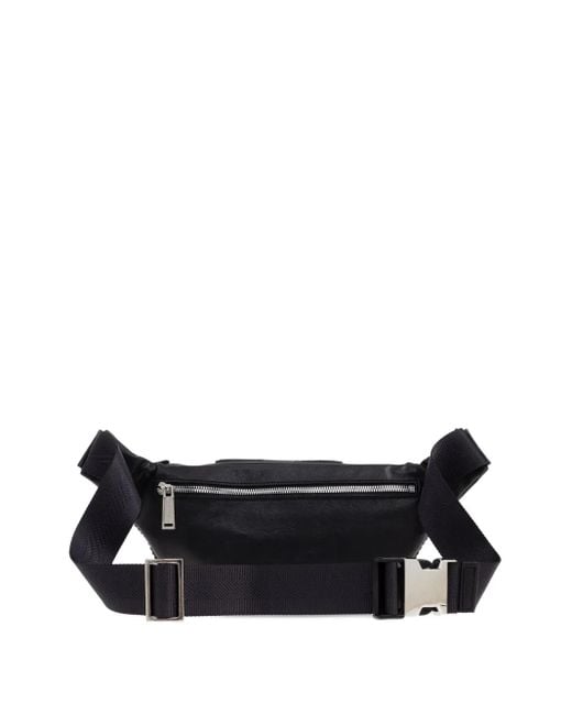 DSquared² Black X Ducati Embossed Zip Belt Bag for men
