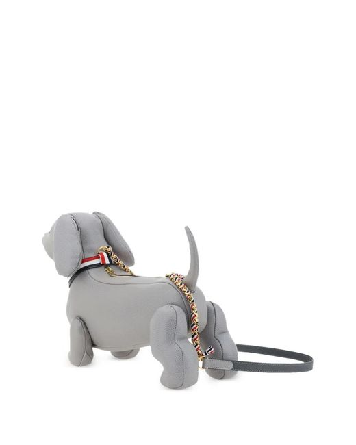 Thom Browne Gray Medium Grey Pebbeled Mini Hector Bag
