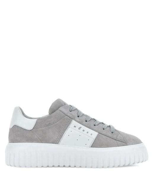 Hogan H-Stripes Suède Sneakers in het Gray voor heren