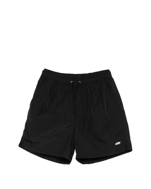 Autry Black Drawstring Waist Shorts for men