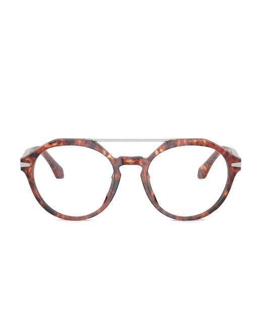 Giorgio Armani Red Tortoiseshell-Effect Double-Bridge Glasses for men