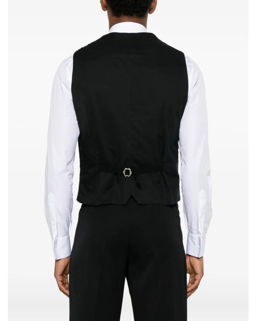 Tagliatore Black Brian Button Waistcoat for men