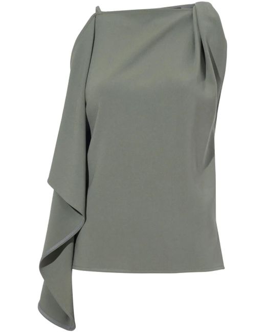 Proenza Schouler Gray Alyssa Top In Matte Double Crepe