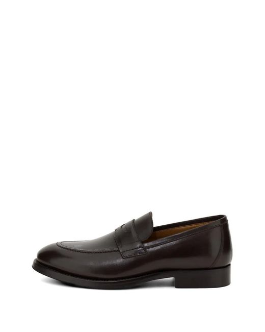 Boggi Black Brushed-Leather Blake-Construction Loafers for men