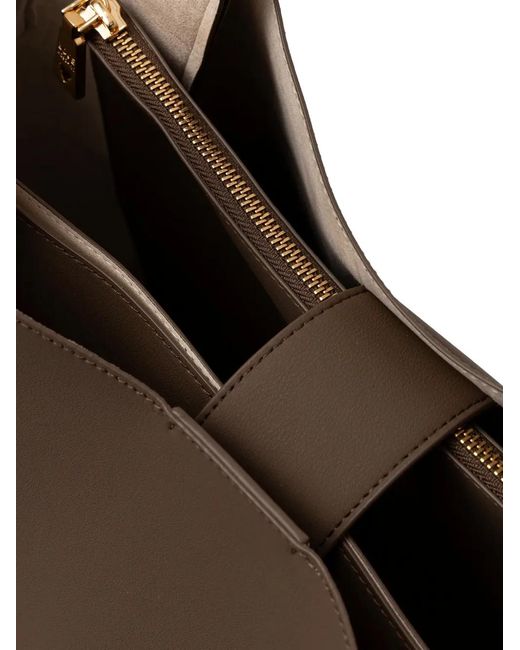 Love Moschino Brown Logo-Plaque Tote Bag