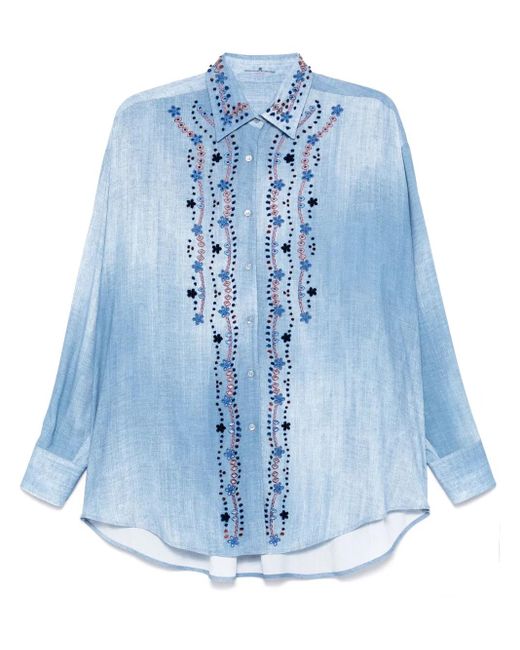 Ermanno Scervino フローラル シャツ Blue