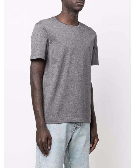 Billionaire Gray Embroidered-Logo T-Shirt for men