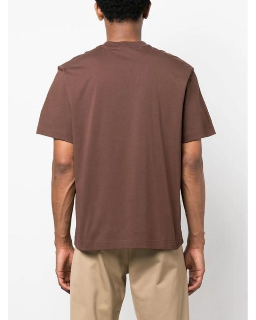 Sunnei Brown Logo-Print Cotton T-Shirt for men