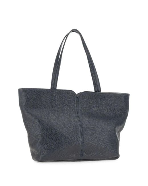 Gianni Chiarini Blue Large Sandra Grained Leather Shoulder Bag