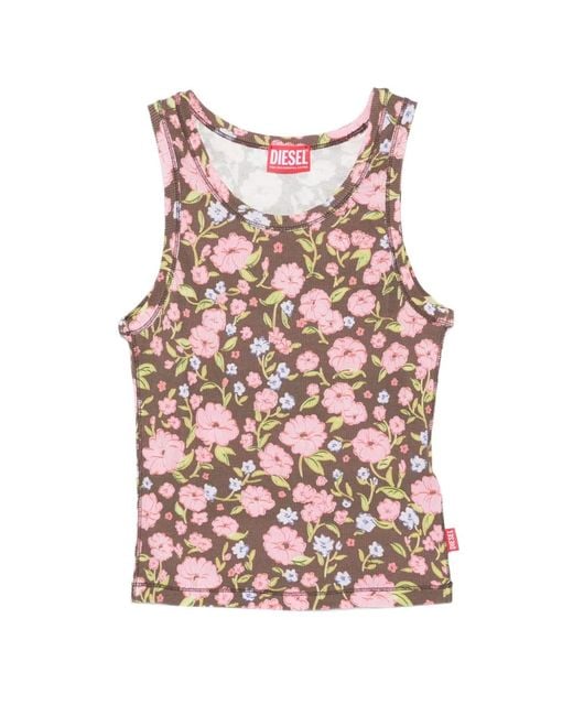 DIESEL Pink T-Fiore Top