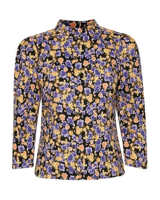 Gestuz Yellow Puff-Sleeve Blouse