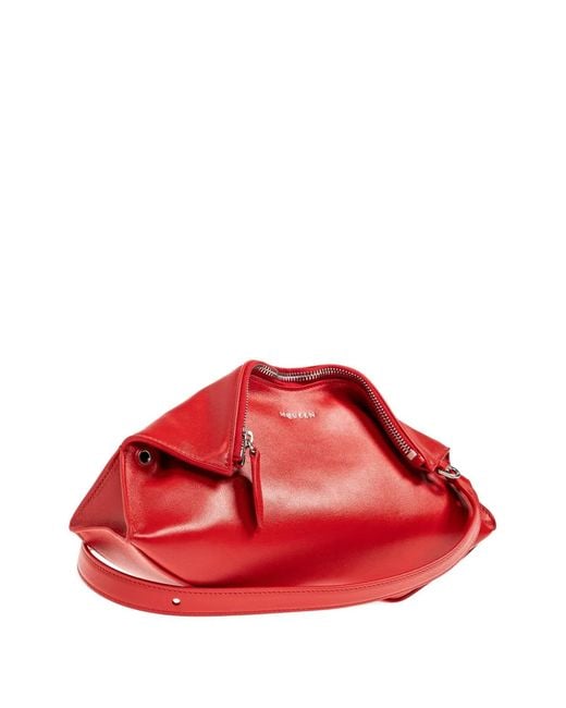 Alexander McQueen Red Manta Zip-Top Clutch Bag