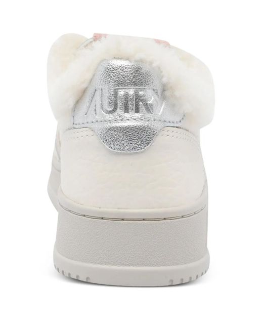 Autry White Faux-Fur Medalist Sneakers
