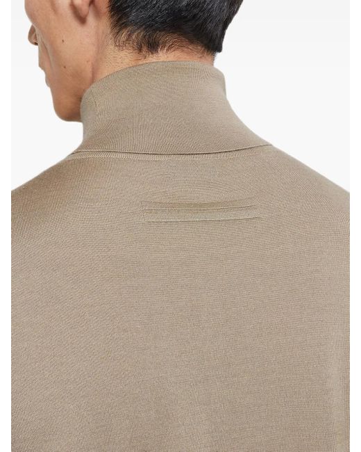 Jersey con cuello alto Zegna de hombre de color Natural