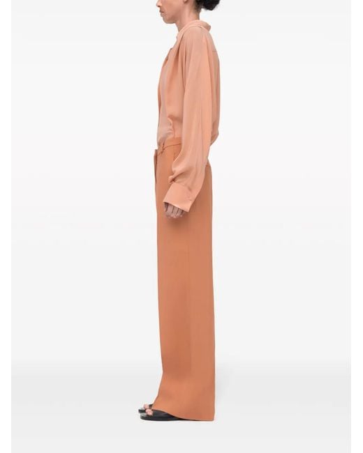 Another Tomorrow Orange Straight-Leg Viscose Trousers