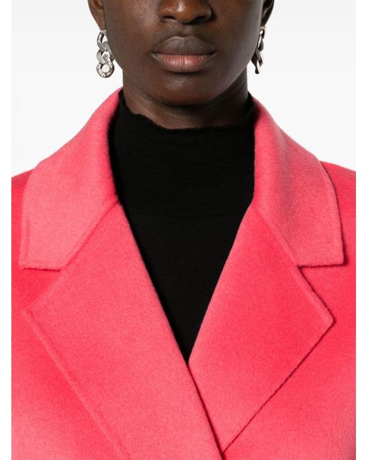 Patrizia Pepe Pink Double-breasted Wool-blend Coat