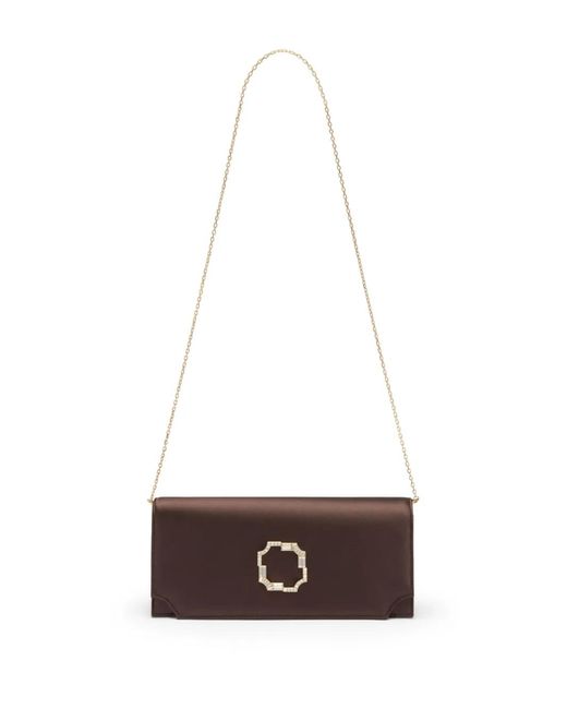 Malone Souliers Brown Vivien Jewel Clutch Bag