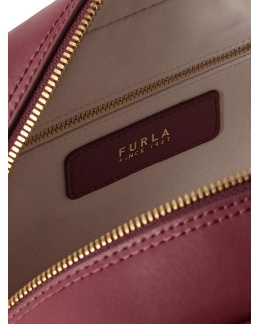 Furla Purple Dome Pebbled Leather Tote Bag