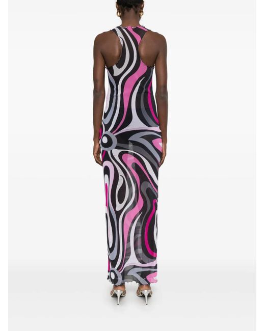 Emilio Pucci Purple Kleid Mit Iride-Print