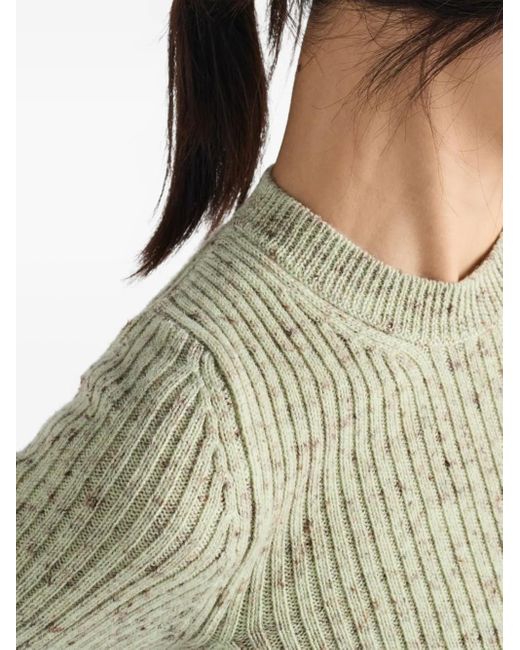 Prada Green Ribbed Short-Sleeve T-Shirt