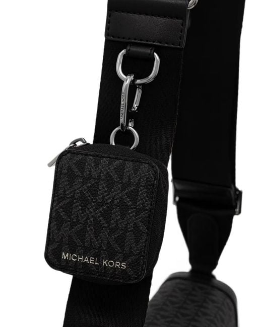 Michael Kors Black Hudson Monogram-Print Messenger Bag for men