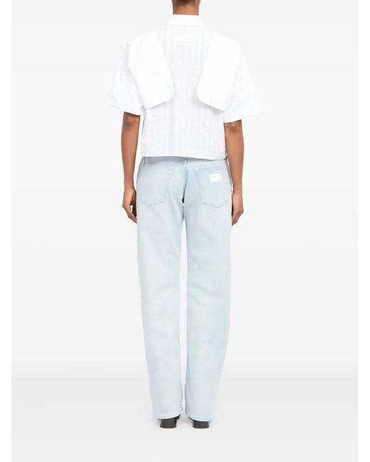 MM6 by Maison Margiela White Short-Sleeved Shirt