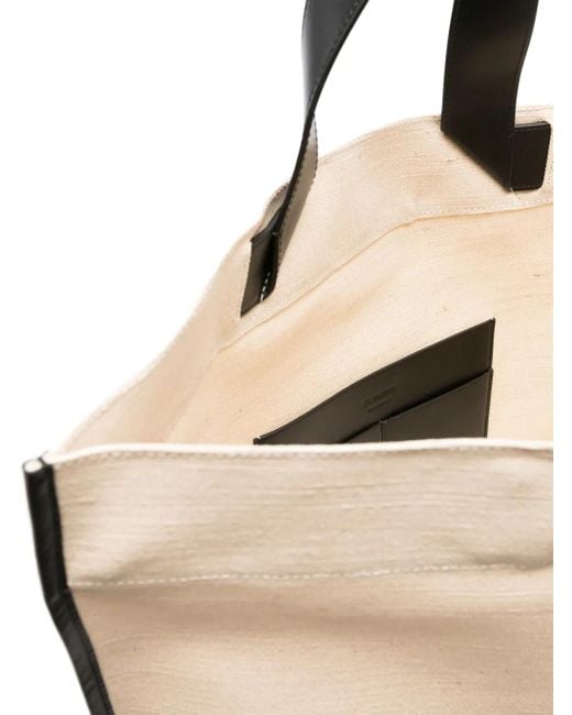 Jil Sander Natural Logo-Print Tote Bag