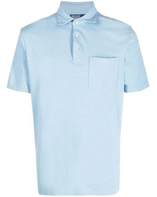 Polo Ralph Lauren Blue Patch-Pocket Polo Shirt for men