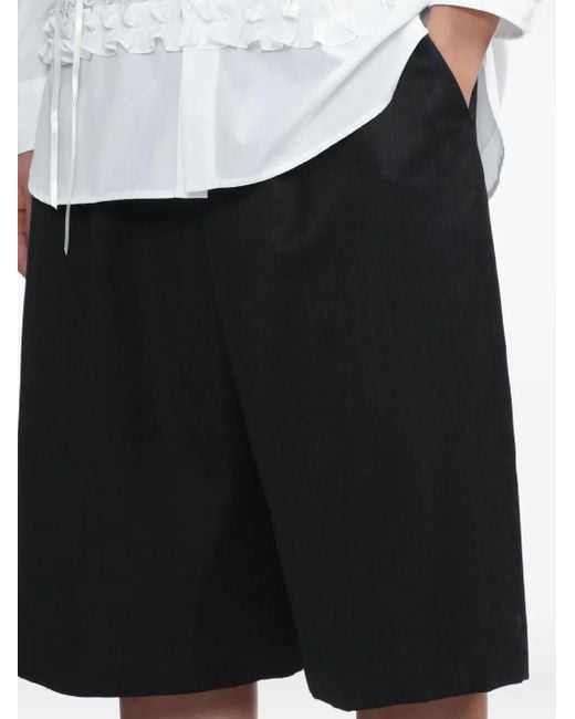 Simone Rocha Black Pleated Belted Shorts for men