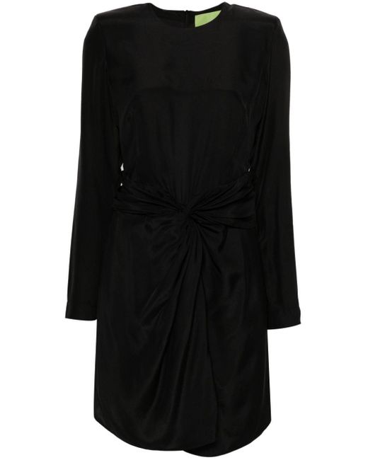 GAUGE81 Black Izu Knot-detailed Silk Dress