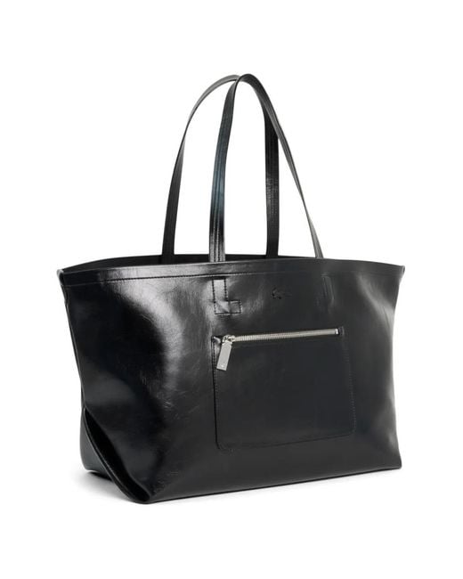 Lacoste Black Large Lite Glossy Tote Bag