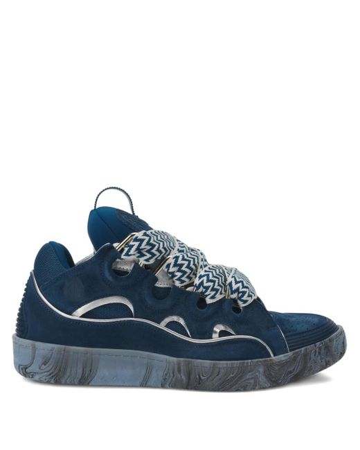 Lanvin Blue Curb Low-Top Sneakers