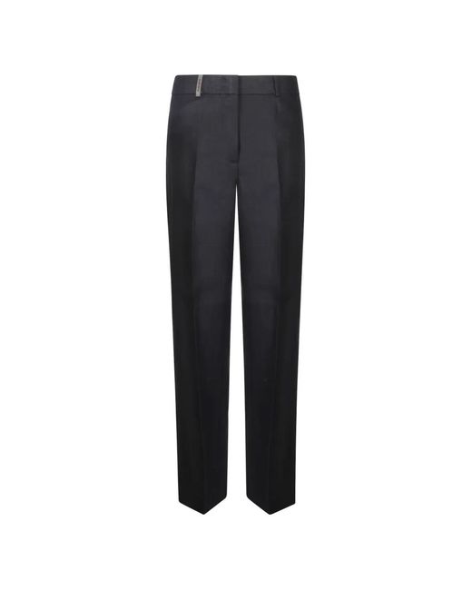 Peserico Blue Pantalon À Patchs Contrastants