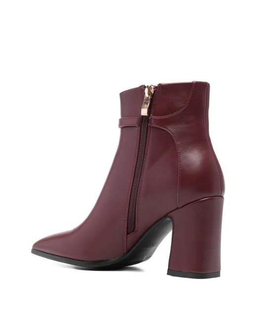 Exe' Purple Strap Leather Boots