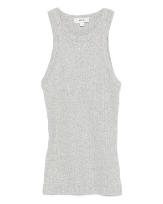 Agolde Geribbelde Tanktop in het White