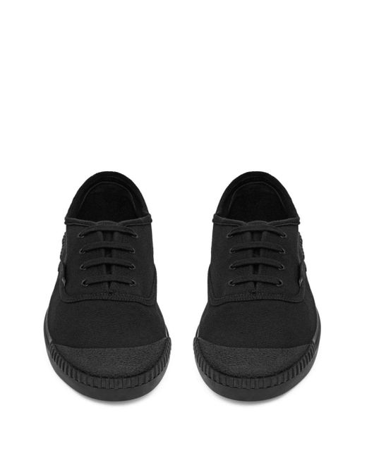Zapatillas bajas de lona Saint Laurent de hombre de color Black