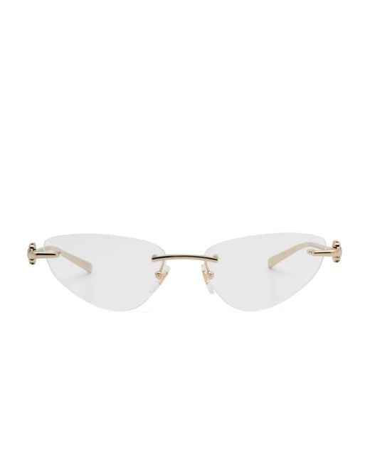 Gucci White Klassische Cat-Eye-Brille