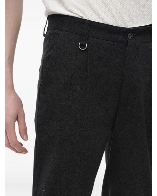 Paolo Pecora Black Belt-Loop Trousers for men