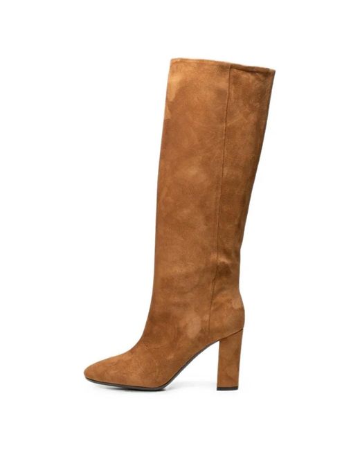 Poche Paris Brown Suede Knee-High Boots