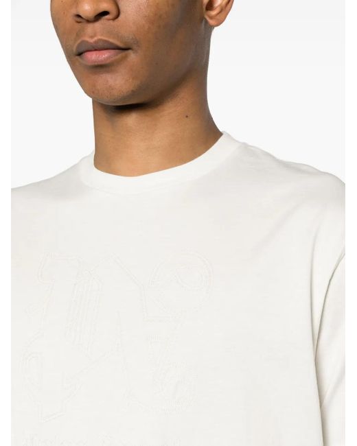 Palm Angels T-Shirt Mit Monogramm-Stickerei in White für Herren