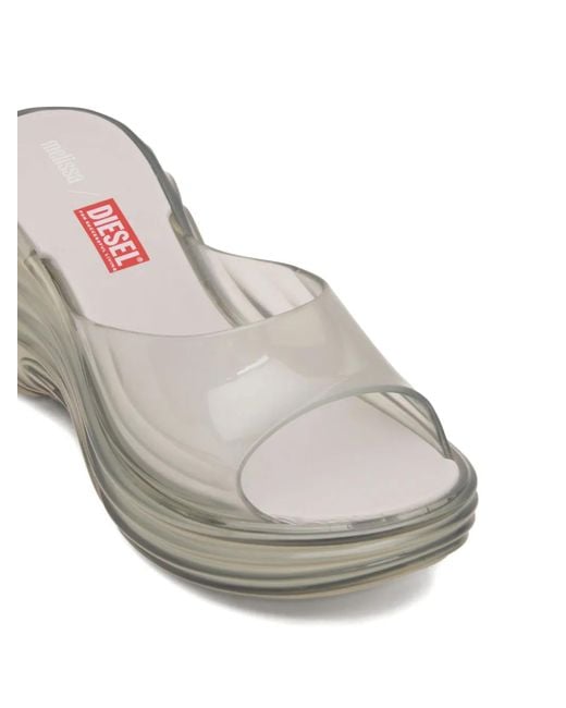 DIESEL Gray X Melissa Platform Swirl Sandals