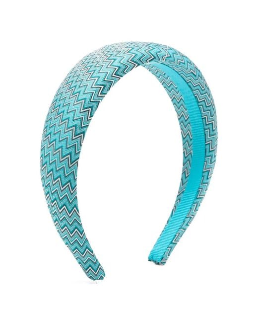 Missoni Blue Zigzag-Knit Headband