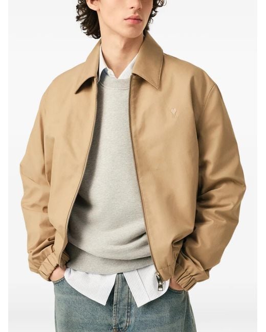 AMI Natural Cotton Padded-Jacket With Ami De Coeur for men