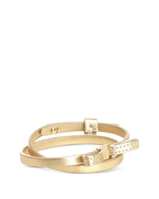 Ferragamo Metallic Bow Leather Bracelet
