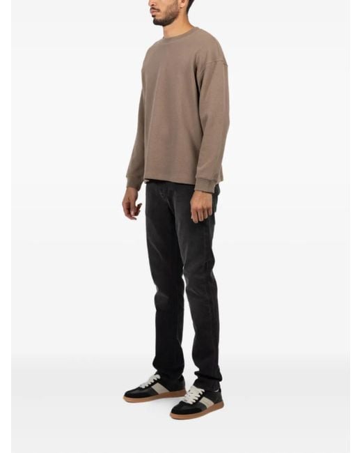 FRAME Brown Waffle Long-Sleeved Sweater for men