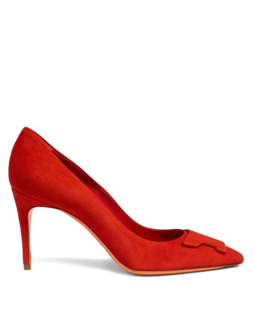Santoni Red 85Mm Sibille Pumps