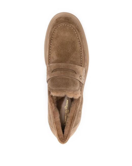 Gianvito Rossi Brown Harris Suede Loafers
