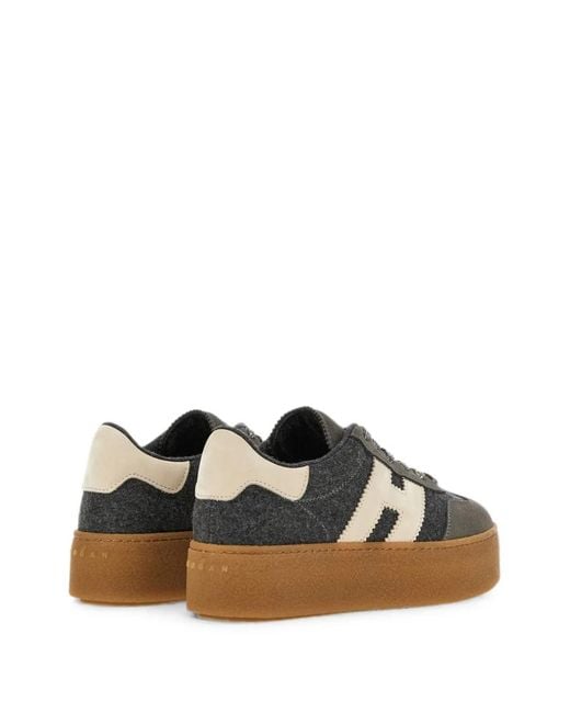 Hogan Gray Cool Platform Sneakers