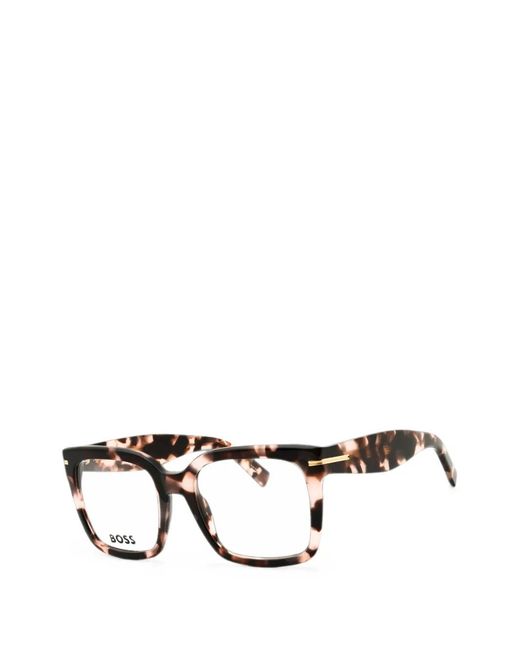Boss Natural Tortoiseshell-Pattern Square-Frame Glasses