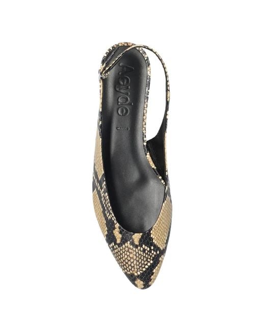 Aeyde White Snake-Pattern Flat Pumps